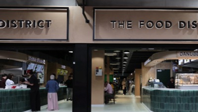 Halal certification sign at a London restaurant entrance